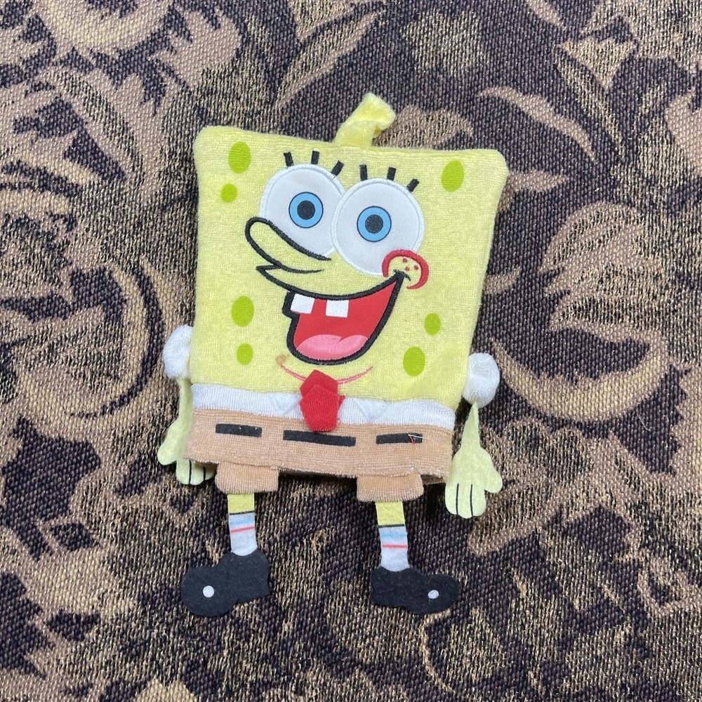 Vintage Collectible SpongeBob SquarePants Cotton Bath Tub Wash Mitt 2002